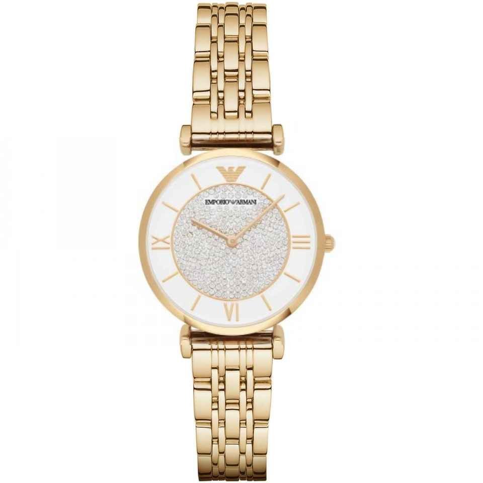 Emporio Armani – Montre Femme Dorée avec Cadran Pavé