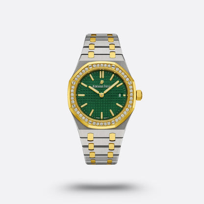 Audemars Piguet Royal Oak, Lunette Sertie de Diamants, Cadran Vert