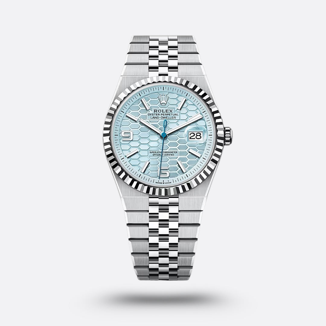 Rolex Land-Dweller bleu glacier 36mm unisexe