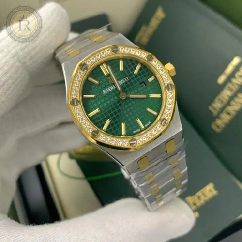 Audemars Piguet Royal Oak, Lunette Sertie de Diamants, Cadran Vert