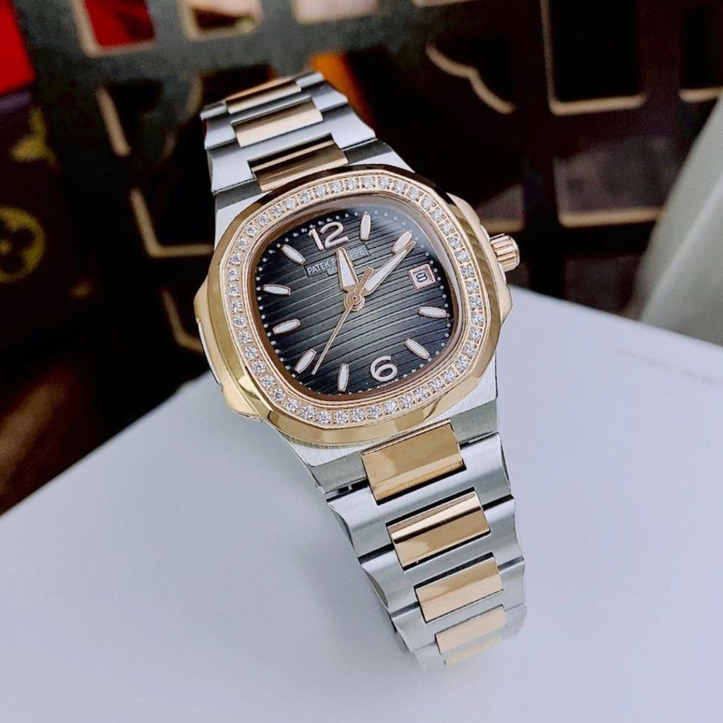 Montre Patek 2 Tone Fond Noir Pour Femme