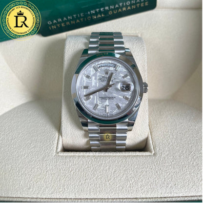 rolex day date platinum meteorite dial