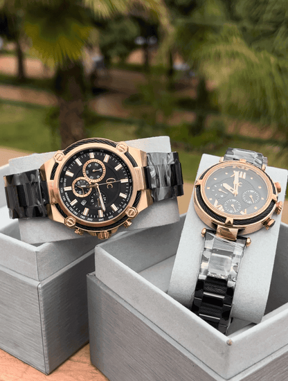 Pack 2 montres Gc Guess Collection noire 44mm et 35 mm