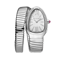 Bvlgari Serpenti Argenté fond blanc sertie