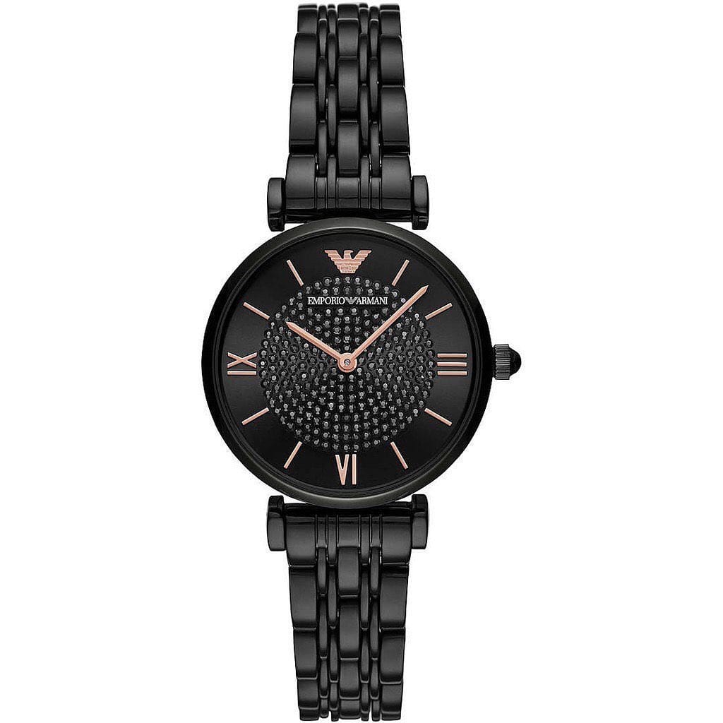 Pack Duo Montres Emporio Armani Acier Noir – Coffret Cadeau Saint Valentin Couple Maroc (AR11242 &amp; AR11245)