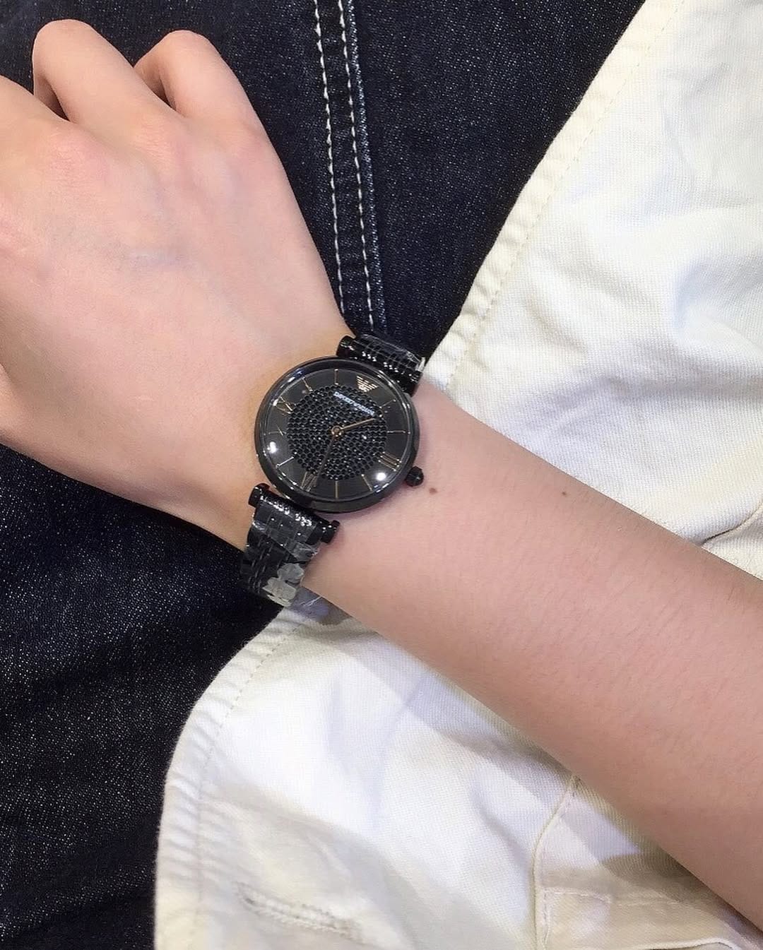 Pack Duo Montres Emporio Armani Acier Noir – Coffret Cadeau Saint Valentin Couple Maroc (AR11242 &amp; AR11245)
