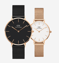 Duo Exclusif Montres Daniel Wellington Couple Mesh Rose Gold Saint-Valentin 2026 – Cadeau Romantique