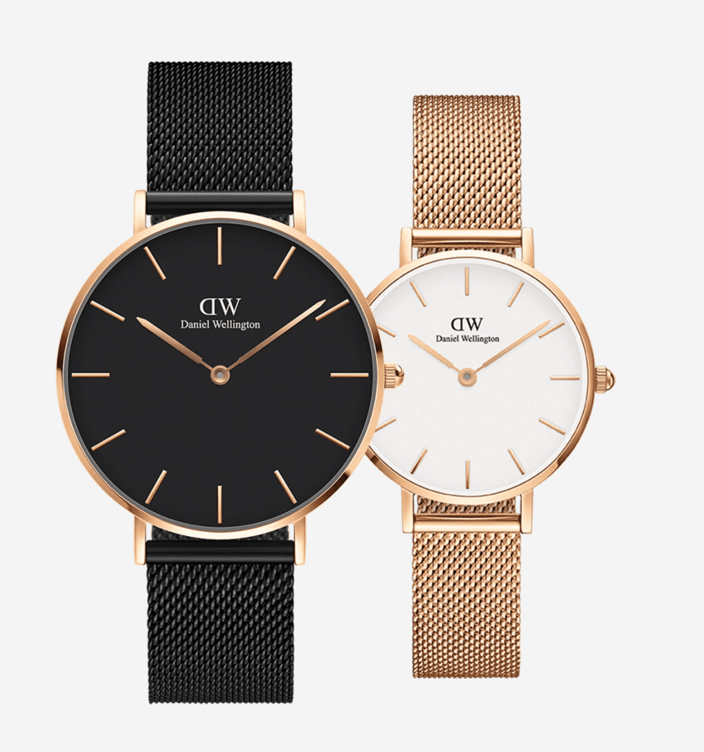 Duo Exclusif Montres Daniel Wellington Couple Mesh Rose Gold Saint-Valentin 2026 – Cadeau Romantique