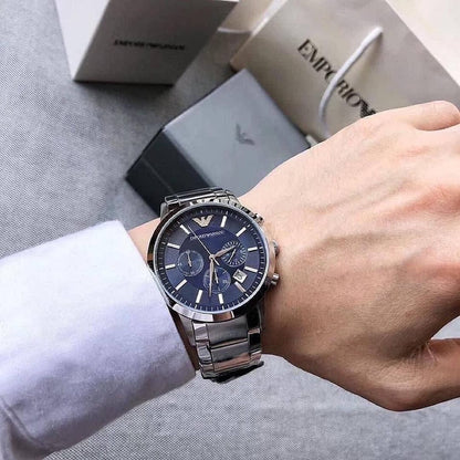 Coffret Saint Valentin Emporio Armani : Duo Montres Couple AR2448 et AR11092 «&nbsp;Midnight Blue&nbsp;»