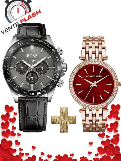 Pack Couple MONTRE Hugo Boss Homme + Michael Kors Femme