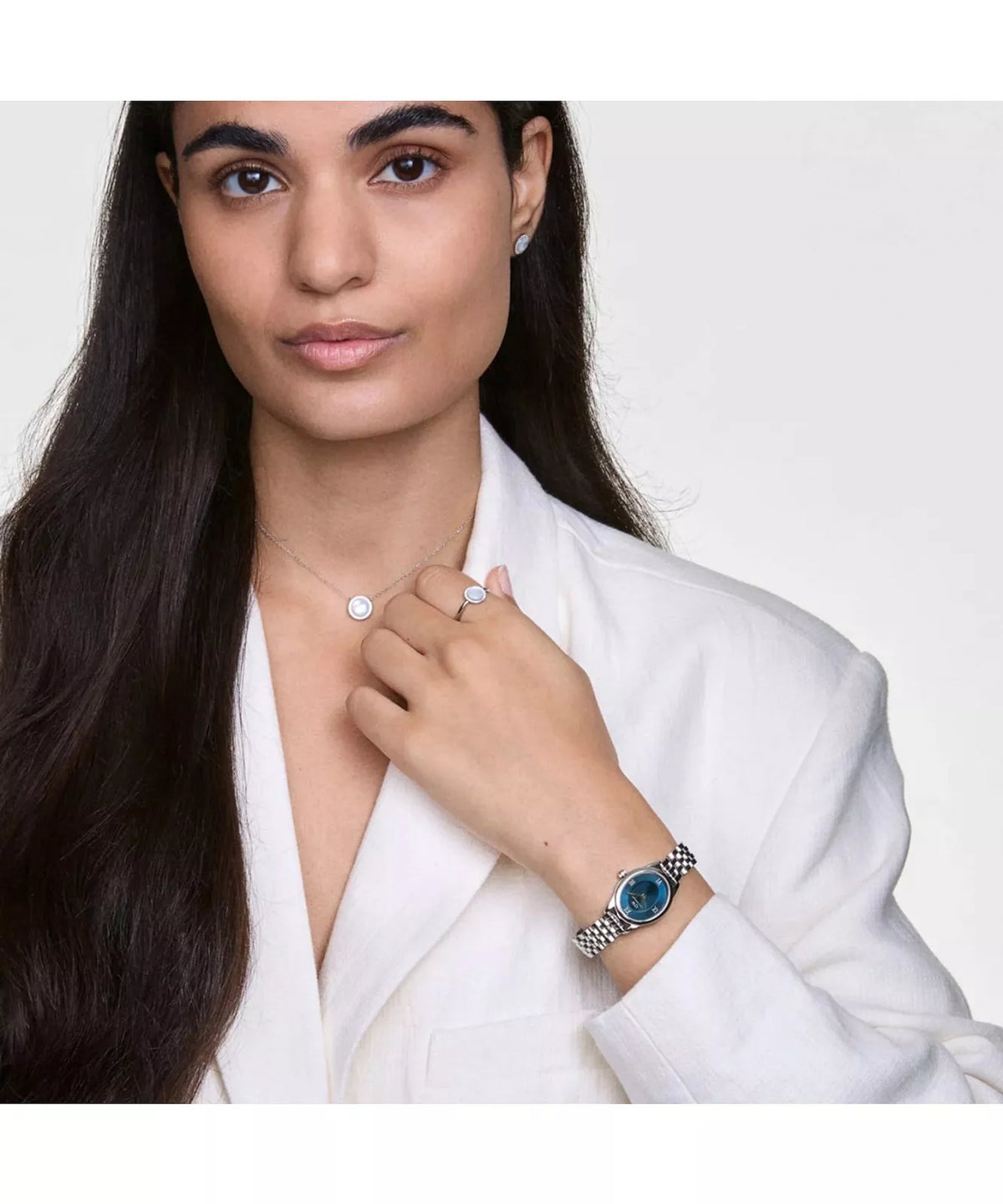 Daniel Wellington Ophelia Mini 22 watch DW00100807 FULL WHITE / SAPHIR BLUE